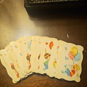 Vintage Children's Playing Cards with Balloon Illustrations